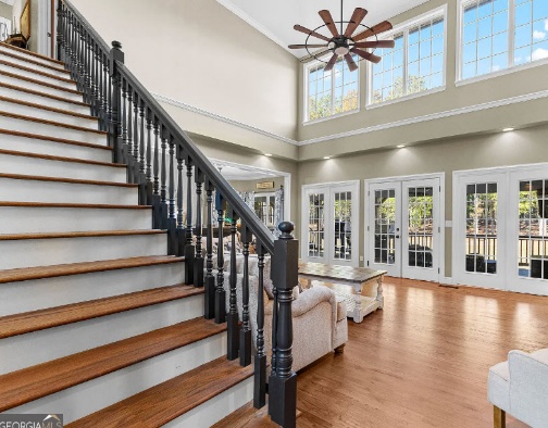 Home interior with natural light and warm wood